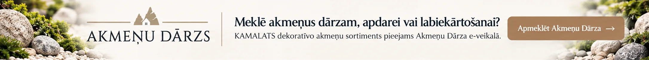 Akmeņu Dārzs - akmeņi dārzam, apdarei un labiekārtošanai